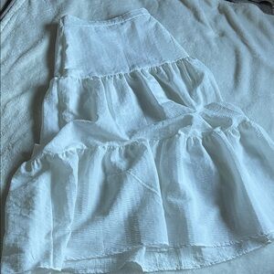 SHEIN White A-Line Tiered Skirt